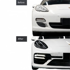 Porsche Panamera 2010-2013 970.1 Upgraded 2022 TurboS Front Bumper BodyKit with LED Headlights [E-Mark Certified]- Free Shipping