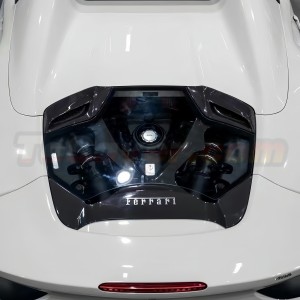 Ferrari 488 Spider Capristo-Style Dry Carbon Fiber Transparent Engine Cover – Upgrade Your Ride – Free Shipping