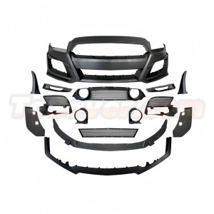 Mustang 2013-2014 V6 & GT to GT500 Style Front Bumper With Grille Light Hole Body Kit – Free Shipping