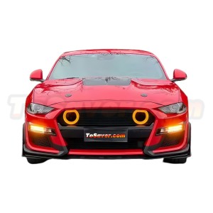 Mustang 2015-2017 GT500 Style Body Kit with LED Grille Light, Side Skirts, Rear Bumper & Diffuser & Exhaust Tips – Free Shipping