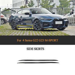 Carbon Fiber Side Skirts Extension Lip Splitter Fit for BMW 4 Series G22 G23 M-SPORT 2021-2022 (1 Set)