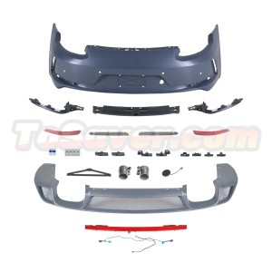 Porsche 911 2017-2019 991.2 GT3 Style Rear Bumper with Center Light Bar and Diffuser – Free Shipping