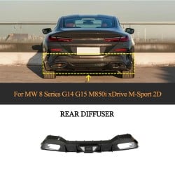 Dry Carbon Fiber G14 G15 Rear Diffuser for BMW 8 Series M850i xDrive M-Sport 2D 2018-2022