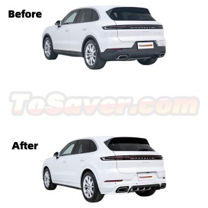 Porsche Cayenne/Coupe 2024+ 9Y0.2 TechArt Style Front & Rear Lips + OEM Wheels Arches + Rear Bumper + Door Panels Body Kit