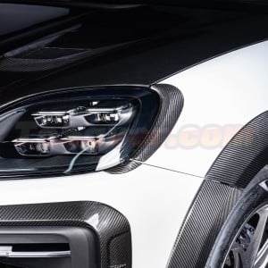 Porsche Cayenne/Coupe 2024+ (9Y0.2) MANSORY Style Dry Carbon Fiber Headlight Eyebrows - Upgrade Body Kit - Free Shipping