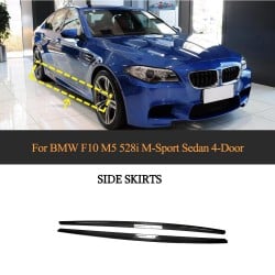 Carbon Fiber Side Skirts for BMW F10 M5 528i M-Sport Sedan 4-Door 2011-2016 (1 Set)