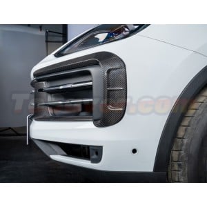 Porsche Cayenne/Coupe 2024+ 9Y0.2 OEM-Style Dry Carbon Fiber Front Grille Trim - Lightweight & Aerodynamic - Free Shipping