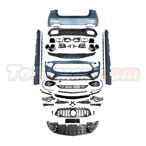 Mercedes-Benz A-Class W177 Hatchback 2019+ A45 AMG Style Full Body Kit | Front & Rear Bumpers, Side Skirts, Tips | Free Shipping