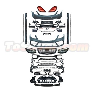Mercedes-Benz S-Class W222 (2014–2022) 2022 S63 AMG-Style Full Body Conversion Kit With Lights – Front & Rear​ | Free Shipping