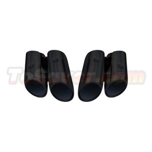 Porsche Macan 2018+ 95B Macan S Style Stainless Steel Round Quad Exhaust Tips | Matte / Gloss Silver, Black​​ | Free Shipping