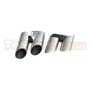 Porsche Panamera 2017+ Panamera S Style Stainless Steel Round Quad Exhaust Tips | Matte / Gloss Silver, Black​​ | Free Shipping