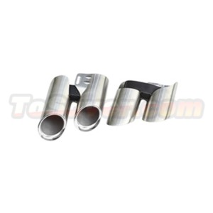 Porsche Panamera 2017+ Panamera GTS Style Stainless Steel Round Quad Exhaust Tips | Matte/Gloss Silver, Black​​ | Free Shipping