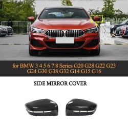 Dry Carbon Fiber Mirror Housings Cover for BMW 3 4 5 6 7 8 Series 2017-2022 Replacement (1 Set)