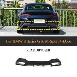 Dry Carbon Fiber Rear Bumper Diffuser Lip For BMW 8 Series G16 840i M Sport Sedan 2018-2021