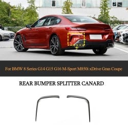 Dry Carbon Fiber Rear Bumper Air Vent Fins For BMW 8 Series G14 G15 G16 M Sport 2-Door 4-Door 2019-2021