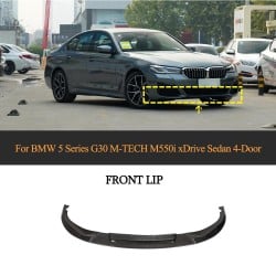 Carbon Fiber Front Bumper Lip Spoiler for BMW 5 Series G30 M Sport M550I Xdrive Sedan 2021-ON