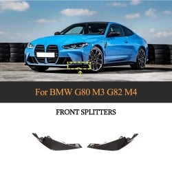 Dry Carbon Fiber Front Side Splitter for BMW 3 Series 4 Series G80 M3 G82 M4 Sedan Coupe 2021-ON