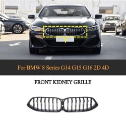 Dry Carbon Fiber Front Kidney Grill Replacement for BMW 8 Series G14 G15 G16 2D 4D 2019-2022