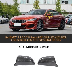 Dry Carbon Fiber Side Door Mirror Wing Cover for BMW 3 4 5 6 7 8 Series G20 G28 G22 G23 G24 G30 G38 GT G32 G11 G12 G14 G15 G16