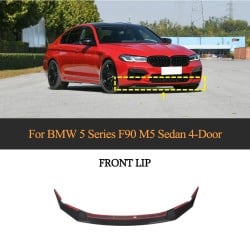 Dry Carbon Fiber Front Bumper Lip Chin Spoiler for BMW 5 Series F90 M5 Sedan 2020-ON