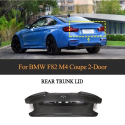 Dry Carbon Fiber Trunk Lid with High Ducktail for BMW M4 F32 M Sport F82 M4 Coupe 2014-2020