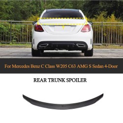 Carbon Fiber Trunk Lid Rear Spoiler for Mercedes Benz C-Class W205 C200 C300 C350 C43 C63 AMG Sedan 2015-2021