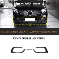 Dry Carbon Fiber Front Bumper Car Canards for Mercedes Benz V Class W447 V220D V250 4-Door 2020-2021