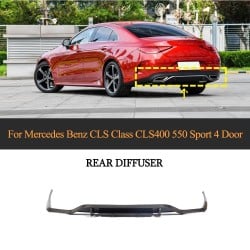 Carbon Fiber CLS400 C257 Rear Diffuser Lip for Mercedes Benz CLS Class CLS400 550 4 Door 2018-2019