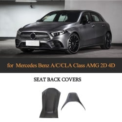 Carbon Fiber W205 C63 Seat Back Covers for Mercedes Benz A/C/CLA Class AMG A45 CLA45 GLA45 AMG GT 2014-2021