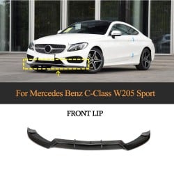 Carbon Fiber Car Front Lip for Mercedes-Benz C300 C200 C250 C205 2D 4-Door 2015-2018