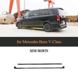Carbon Side Skirts Extension for Mercedes-Benz V Class W447 V220d V250 2016-2018 Van 4-Door 2015-2019