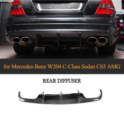 Carbon Fiber W204 Rear Bumper Diffuser Big Fins for Mercedes Benz C-Class C63 AMG Black Series 2012-2015