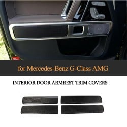 Dry Carbon Fiber Interior Door Handle Trims for Mercedes Benz W464 G500 G550 G63 AMG 2019-2023