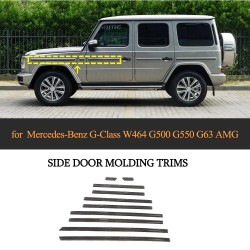 Dry Carbon Fiber W463 W464 Door Exterior Decoration Trims for Mercedes Benz G550 G63 G65 AMG 2019-2023