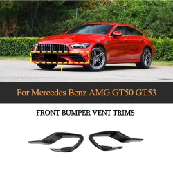 Carbon Fiber Front Bumper Vent Trims for Mercedes Benz AMG GT50 GT53 Base Sedan 4-Door 2019-2020