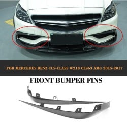 Carbon Fiber Front Fins Splitters Moulding Trims for Mercedes Benz CLS-Class W218 CLS63 AMG Sedan 4-Door 2015-2017