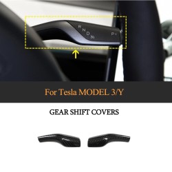 Dry Carbon Fiber Model 3 Gear Shift Cover Steering Wheel Accessories for Tesla Model 3/Model Y 2017-2023