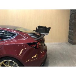 Dry Carbon Fiber Tail Wing Rear Trunk Lid Spoiler Wing for Tesla Model 3 Sedan 4-Door 2016-2023