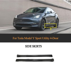Dry Carbon Fiber Side Skirts for Tesla Model Y SUV 2019-2023