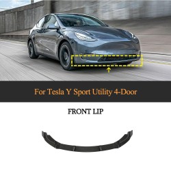 Dry Carbon Fiber Front Lip Spoiler for Tesla Model Y Sport Utility 4-Door 2019-2023