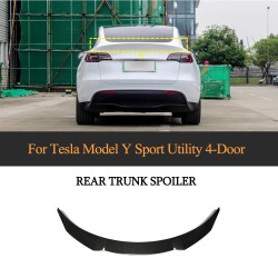 Dry Carbon Fiber Rear Trunk Spoiler for Tesla Model Y Sport Utility 4-Door 2019-2023