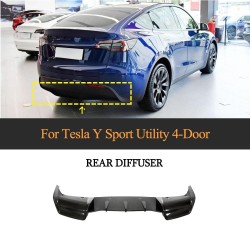 Dry Carbon Fiber Car Rear Bumper Canards splitter for Tesla Model Y Sport Utility 4-Door 2019-2023