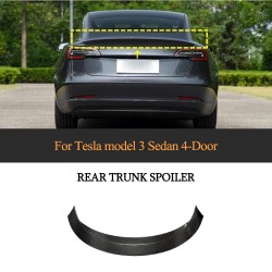 Carbon Fiber Rear Trunk Spoiler Boot Wing Lip For Tesla Model 3 Sedan 2016-2023