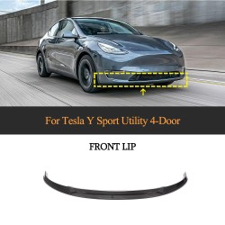 Carbon Fiber Front Lip for Tesla Model Y Mayor Sport Utility 4-Door Electric 2020-2023