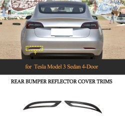 Dry Carbon Fiber Rear Bumper Reflector Exterior Trims for Tesla Model 3 Electric 2016-2023