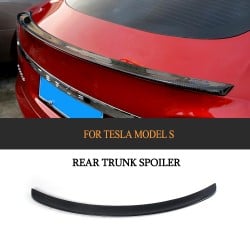 Carbon Fiber Car Ducktail Spoiler for Tesla Model S P85 90D P100 2012-2019