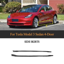 Modify Luxury V Style Carbon Fiber Car Side Sills for Tesla Model 3 Sedan 4-Door 2016-2023