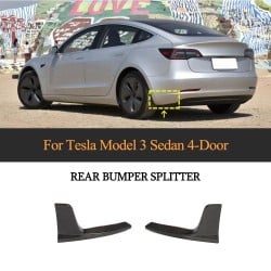 Carbon Fiber Car Rear Diffuser Splitters for Tesla Model 3 Sedan 4-Door 2016-2023