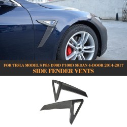 Carbon Fiber Car Side Fender Vents for Tesla Model S P85D P100D Sedan 4-Door 2014-2017