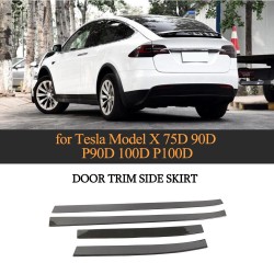 Dry Carbon Fiber Side Door Molding Trims for Tesla Model X P90 75D P100 2016-2018